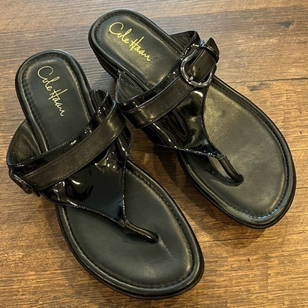Cole Haan Nike Air‎ platform sandals womens size 10 black